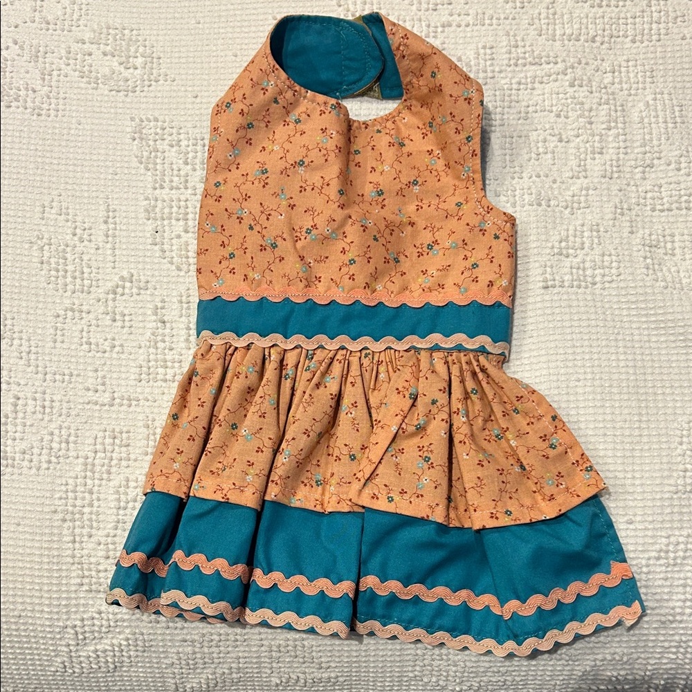 Floral Dog Dress with Teal Accents